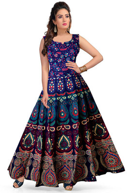 Brown Anarkali Floor Length Dress